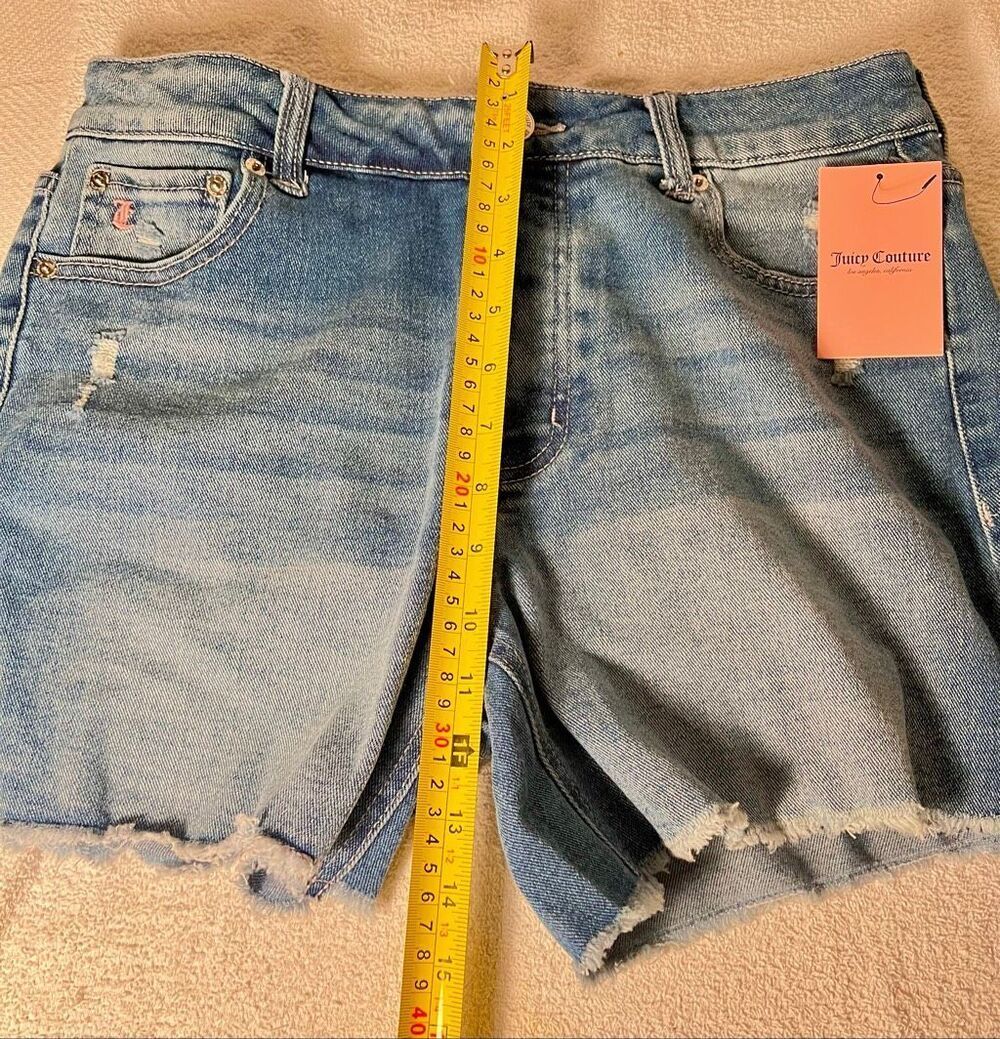 Juicy Western Short With Juicy in Pink Script Across Backside Medium Wash 8 NWT - Picture 12 of 16